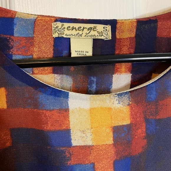 ENERGIE Sheer Layered Top with Geometric Pattern - Small - Picture 3 of 5